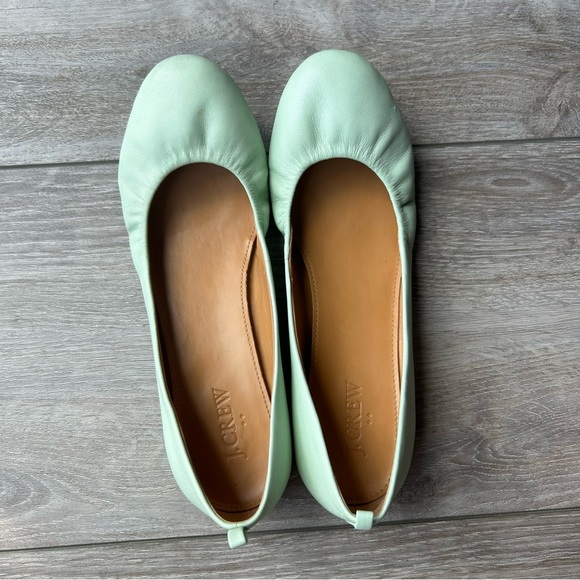 J. Crew Sage Green Soft Leather Ballet Flats - Picture 6 of 15